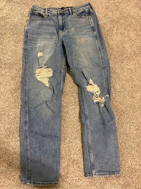 Hollister Distressed Light Blue Straight Leg Jeans